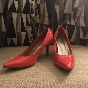 Coral pointed heels